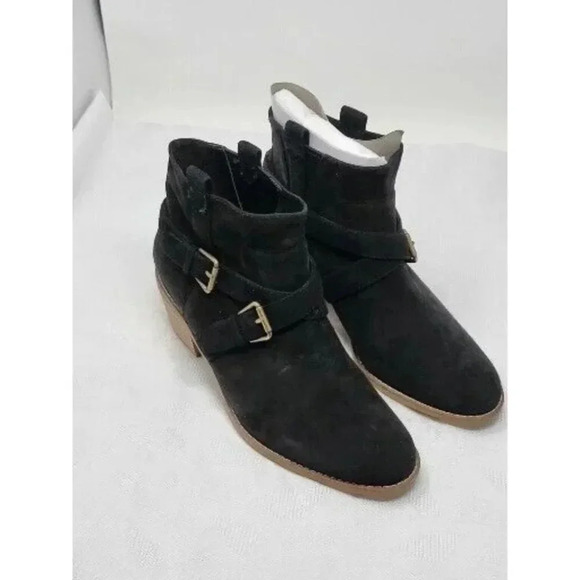 Cole Haan 255303 Womens Jensynn Pull-on Suede Booties Black Size 9 B - Picture 1 of 8
